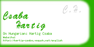 csaba hartig business card